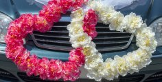 Weddings On The Car With Their Hands